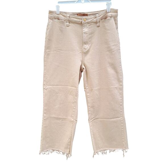Judy Blue High Rise Slim Wide Leg Tan Jean Denim Size 13/31 Stretchy - Picture 3 of 6